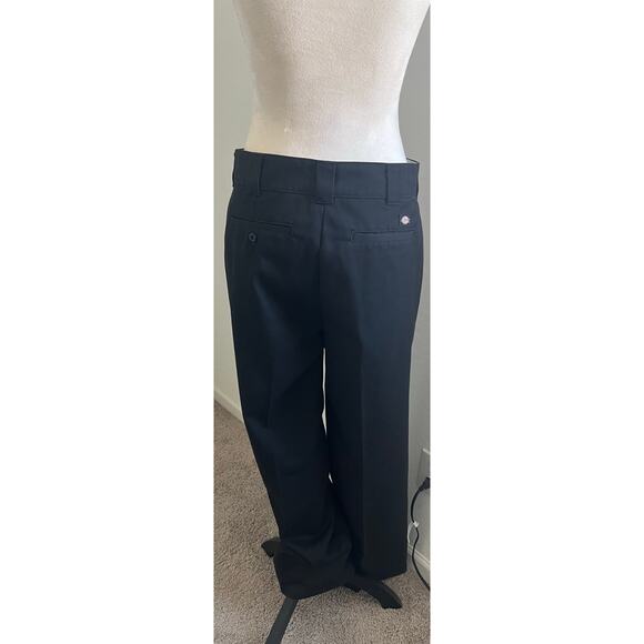 NWT Dickies Womens Black Pleated Regular Fit Wide Leg Work Pants ZipUp Loops 10R - Picture 6 of 11